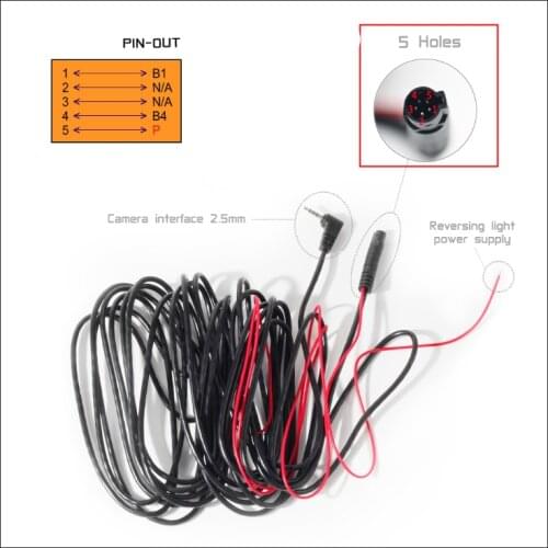 5 pin 5 hole 6/10 meter long line driving recorder rear lens extension cable for driving recorder GPS rear view camera
