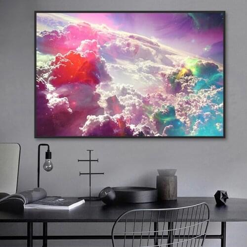 Abstract Painting Oil Painting Wall Pictures for Living Room Home Decor Abstract Clouds Colorful Canvas Art No Frame