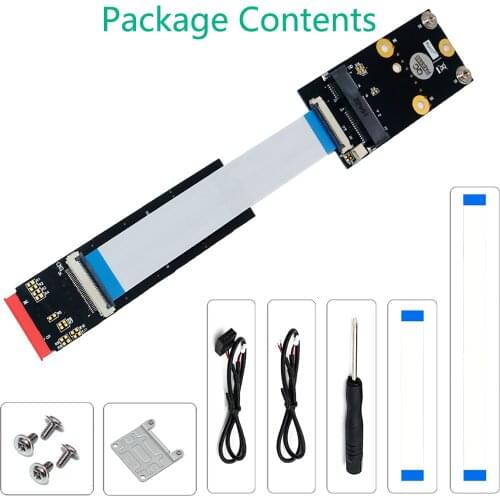 M.2 Key B+M to Mini PCI-E Adapter Wifi Network Riser Card M2 to Mini PCI Express Wifi Bluetooth Adapter with FFC Cables