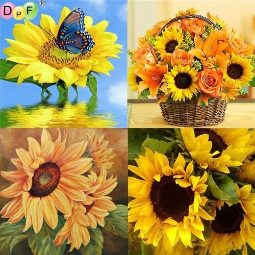 DPF diamond painting sunflower diamond embroidery cross stitch crafts diamond mosaic kit square/round rhinestone home decor