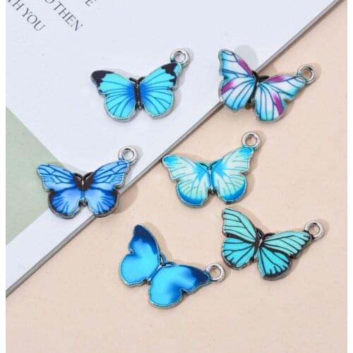 10pcs Colorful Butterfly Mixed Color Enamel Art Butterfly Charm Beads For DIY Jewelry Making Accessories Fit Bracelet Necklace