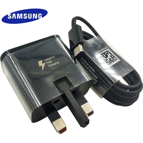 For Samsung note 10 plus UK Plug Fast Charger Adapter Quick Charge Type C Cable for Galaxy S10 S8 S9 Plus A3 A5 A7 2017 Note 9 8
