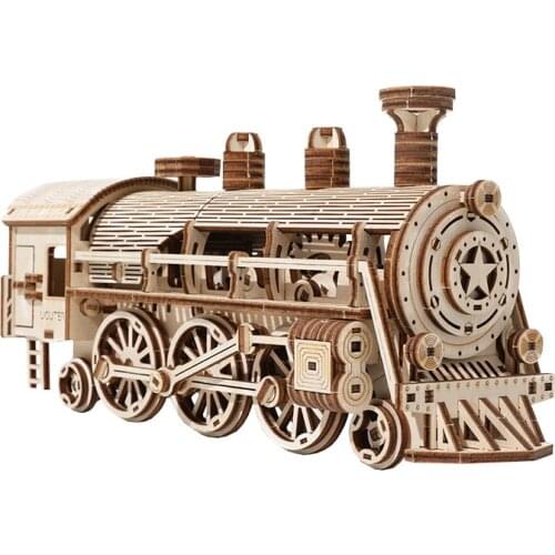 Diy Wooden Steam Train 3d Puzzle Highly Difficult Adult Assembled Mechanical Dynamic Model Gifts For Friends