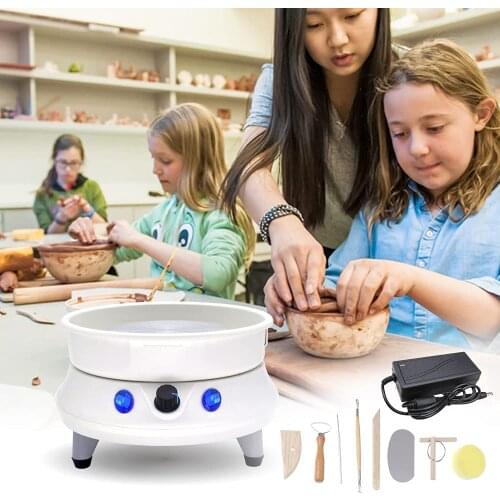 Electric Pottery Wheel Machine Detachable 13cm Aluminum Turntable Removeable Basin Ceramic Working Clay Crafts DIY Hand Tools