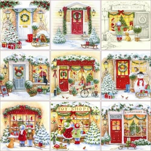 Evershine 5D Diamond Painting Full Drill Square Door New Arrival Diamond Mosaic Christmas Beaded Embroidery Cartoon Handicraft