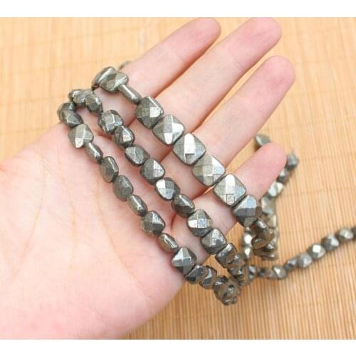 Natural Pyrite Faceted Square Loose Beads 15inch per strand,For DIY Jewelry Making !We provide mixed wholesale for all items