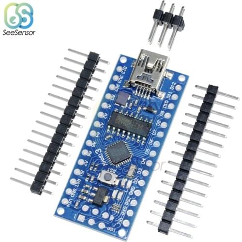 Nano V3.0 3.0 ATmega168 CH340G CH340 Mini USB UART Interface Board Micro Controller Module 3.3V 5V Microcontroller For Arduino
