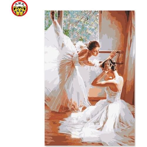 Home decor oil painting Ballet Dance female literary gift commemoration picture by ballerina numbers painting by numbers