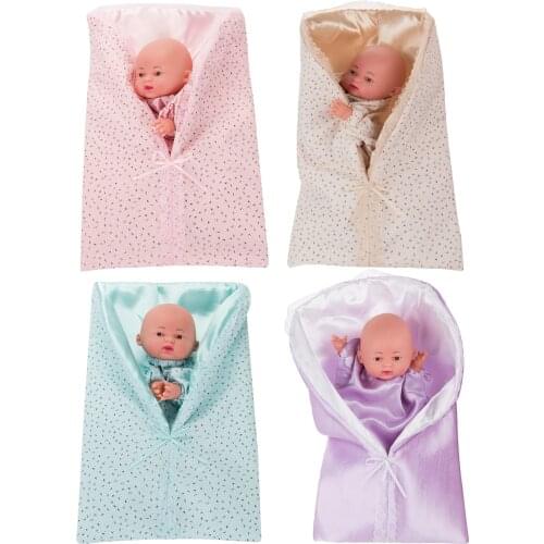 Newborn Baby Doll in Swaddling Clothes Imaginative & Talkative Hand Puppets Toy for Children Pretend Play Soothing Baby Prop