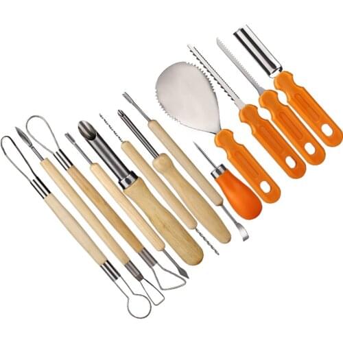 1Set Fruit Vegetable Carving Tool Kit Woodworking Tools Festival Kitchen Pumpkin Carving Tools Hand Engraving Machete Angle Cut