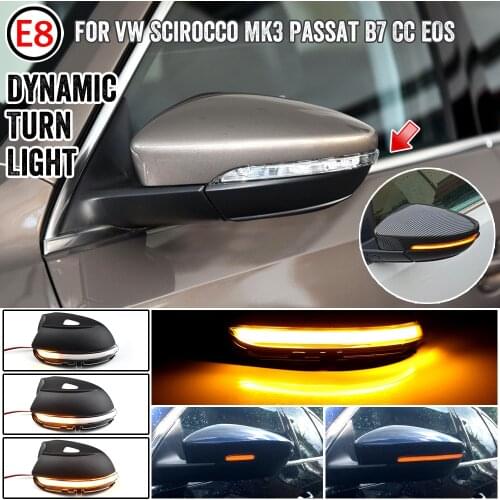 Flashing Water Rearview Side Mirror Dynamic Sequential Blinker For VW Passat B7 CC Scirocco Jetta MK6 EOS LED Turn Signal Light