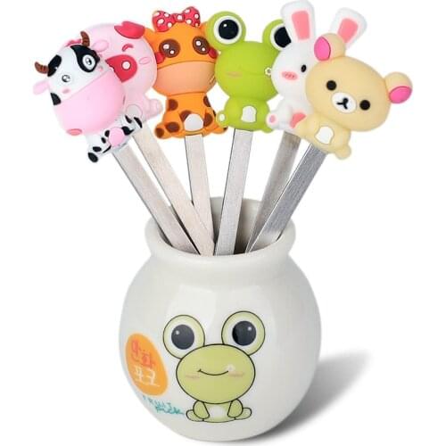Lovely Frog Food Fruit Forks Snack Dessert Forks Cartoon Food Picks For Kids Accessories Kitchen Utensils Food Picks