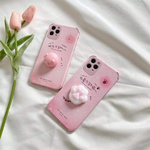 Cute 3D Silicone Pig Cat Paw Reliever Stress Case for Huawei P30 PRO P40 MATE30 MATE40 NOVA7 NOVA8 HONOE30 Soft Phone Cover