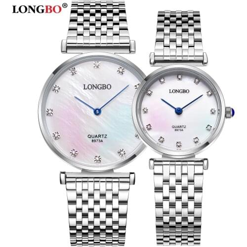Fashion LONGBO LuxuryBrandClassic Couples Watches Business Style Lovers Men Women Lovers Clock Quartz Charms Analog Wristwatches