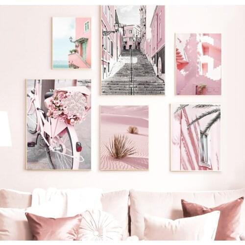 Leaf Beach Parasol Street Surfboard Bike Wall Art Canvas Painting Nordic Posters And Prints Wall Pictures For Living Room Decor