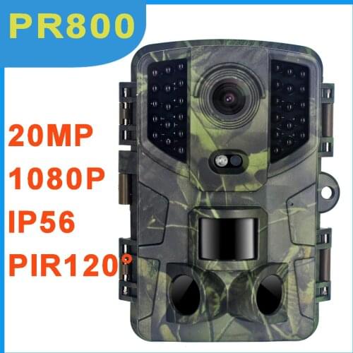 PR800 Hunting Trail Camera 1080P 20MP Waterproof Infrared Night Vision Outdoor Wild Motion Activated Scouting Camera Photo Trap