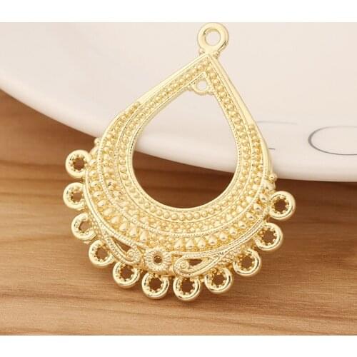 10 Pieces Gold Tone Earring Chandelier Multi Strand Connectors Charms Pendants for Jewellery Making Accessories 44x38mm