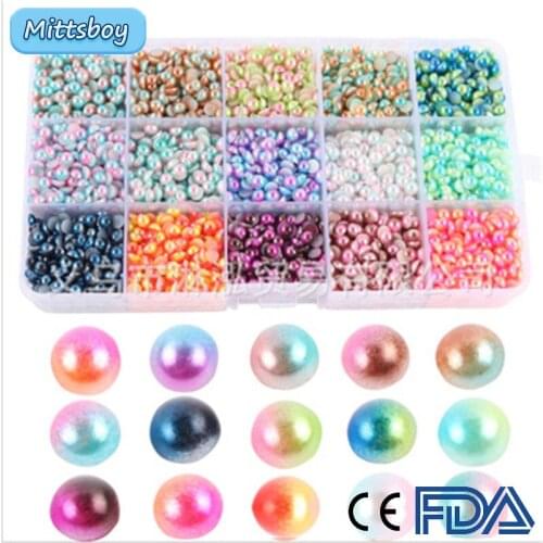 DIY 4/5/6/8mm Semi Slimes Circular Non Porous Pearl Decoration Accessories Soft Fruit Slices Additions For Fluffy Children Gifts
