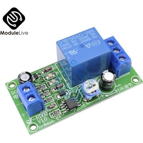 DC 12V Conduction NE555 Delay Timer Switch Adjustable Time Delay Relay Module AC 250V 10A DC 30V Connect Module