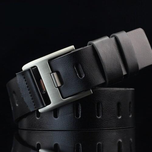 Men Fashion Pin Buckle Belt High Quality Vintage Design Cross Hole Belt Male Youth For Jeans Suit Waist Strap Homme