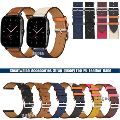 20mm 22mm Leather Watch Band Strap for Huami Amazfit GTS /GTS2/ GTS 2e/GTS2 mini for Huami GTR 42mm Neo Replacement Wrist band