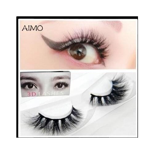 Top 1 Pair Packaging Mink False Eyelashes handmade Natural Crisscross Messy Soft human hair Fake Eyelashes Makeup Stage Lashes