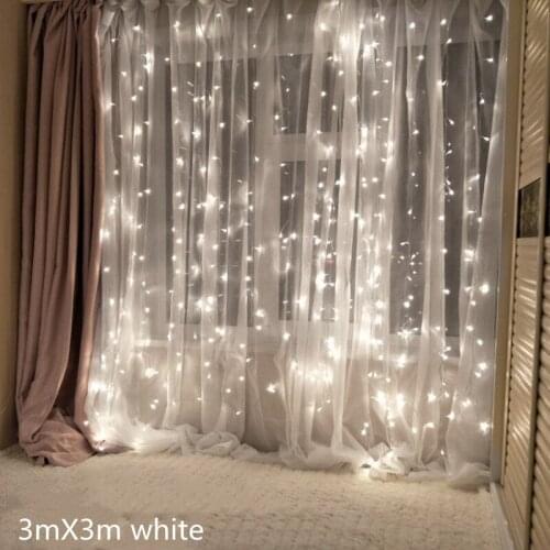 3M LED Christmas Fairy String Lights Remote Control USB New Year Garland Curtain Lamp Holiday Decoration for Home Bedroom Window