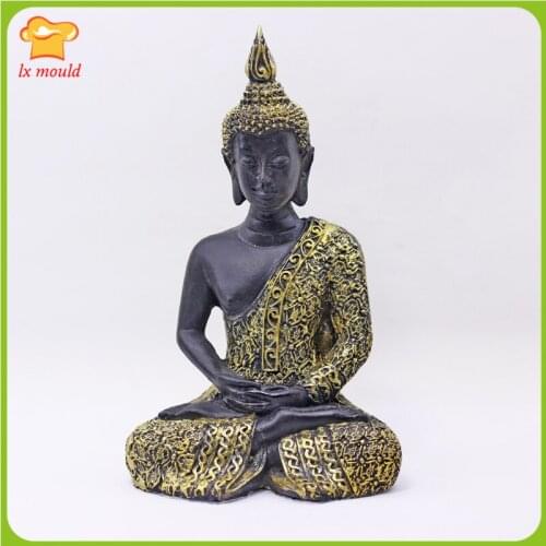 Sitting Buddha, Silicone Mold Chocolate Sugar Polymer Clay Soap Candle Resin