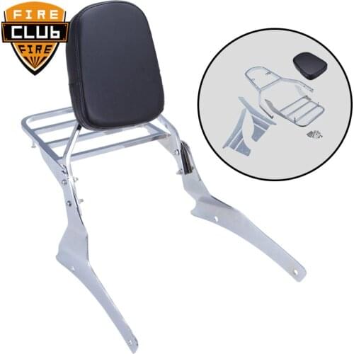 Motorcycle Sissy Bar Backrest Passenger With Luggage Rack For Suzuki Volusia Vl800 Vl400 2001-2004 Boulevard C50 2005-2011