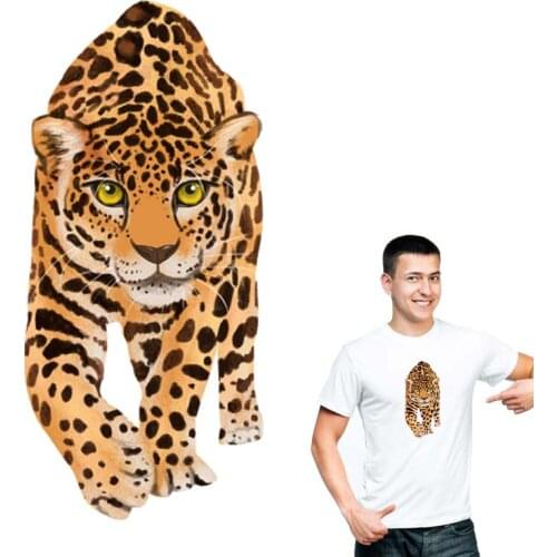 Animal Thermal Sticker Patch Large Cheetah Fashion Clothes Stickers Diy Accessory Heat Transfer Iron On Patches