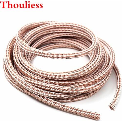 Thouliess Free Shipping 12TC 7N OCC Pure copper Speaker Cable HIFI audio speaker Wire loudspeaker Cable DIY 24 Strands