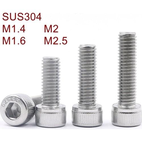 M1.4 M1.6 M2 M2.5 DIN912 Stainless Steel A2 304 Hex Socket Head Cap Screw