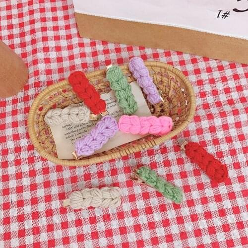 Knitting Hair Pins Hair Accessories For Girls Baby Clips Hair Clips Candy Color Hairgrips Barrettes Headdress Hair Wear Hairpin