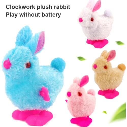 Wind Up Rabbit Toys Baby Children Animal Plush Stuffed Toys Jump Up Collect Easter Christmas Gifts Home Decor Funny Toys Random