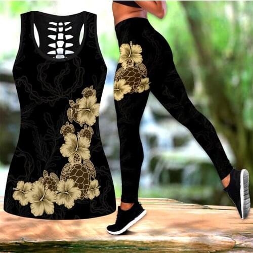 WomenS Summer 2021 Floral 3d Printed Sportswear Seamless Two-Piece WomenS Fitness Yoga Wear Leggings Suit Gym Workout Clothes