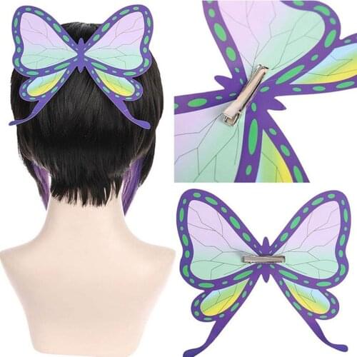 Hot Sale Fashion Cosplay Anime Demon Slayer Kimetsu No Yaiba Kochou Shinobu Women Cosplay Butterfly Headgear for Girls