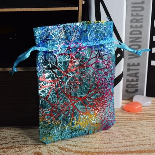 1pcs Organza Gift Bag Jewelry Holders Wedding Decro Gorgeous Glittery Colorful Coralline Birthday Gift Bag