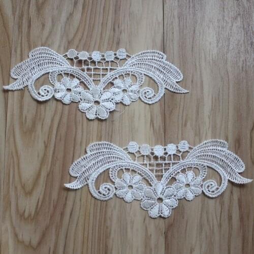 10pcs/lot 17*7cm Water Soluble Embroideried Lace Patch for Wedding Clothing Sewing Decorations DIY Sewing Applique Accessories