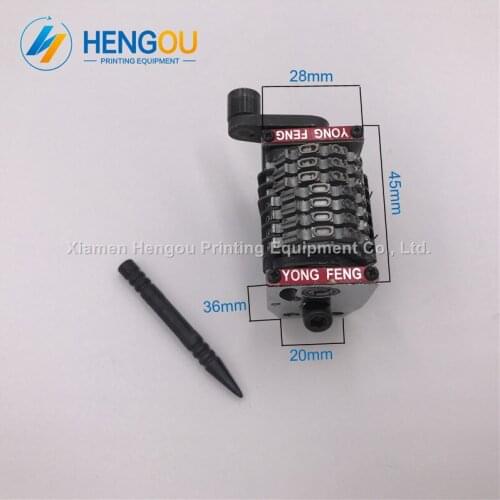 2 PCS Hengoucn spare part GTO 7 digits numbering machine horizontal Jump mode 09876...backward last three bits are adjustable