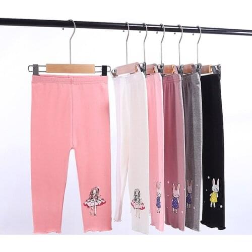 2020 Autumn New Childrens Pants Girls Cotton Ruffles Leggings Children Korean Stretch Slim Outer Wear Trousers HCZZ24