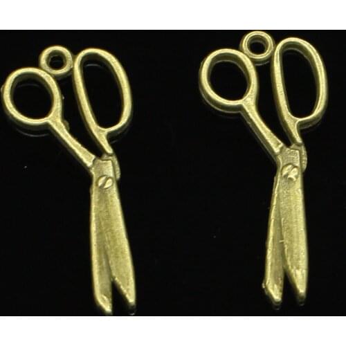 28pcs Antique bronze barber scissor Charms Pendants for Jewelry Making DIY Handmade Craft 30mm