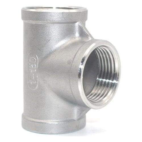 3/4" Tee 3 way F/F/F Threaded Pipe Fittings Stainless Steel SS 304 Female x Female x Female 57mm