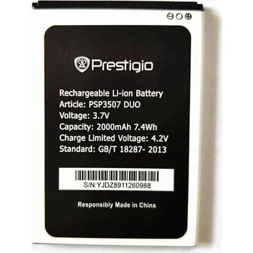 AZK New 3.7V 2000mAh PSP3507 PSP3527 battery For Prestigio Wize N3 PSP3507DUO PSP 3507 PSP3527DUO PSP5502 Muze A5 phone battery