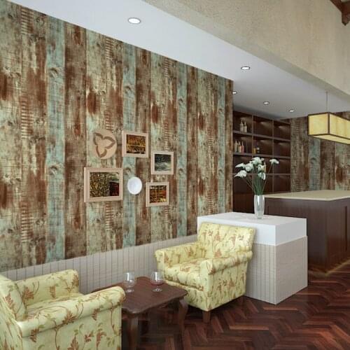 Beibehang Retro wood grain Vinyl Wallpaper Home Decor Papel De Parede Living Room TV Background papel de parede 3D Wall Paper