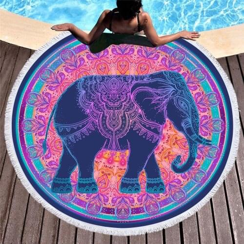 Free shipping Ethnic Bohemian Mandala Circles Flower Elephant Large Swim Spa Bath Surfing Beach Towel Blanket Yoga Mat Throw
