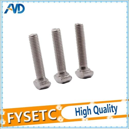 10pcs M5X10/12/16/20/25 T Hammer Head Bolt Screws Nickel Plated for 2020 Series Slot 6 Aluminum Profile Connector Accessories
