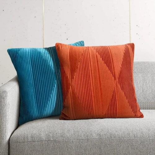 DUNXDECO Art Home Cushion Cover Decorative Pillow Case Modern Luxury Velvet Crepe Geometric Soft Sofa Chair Coussin