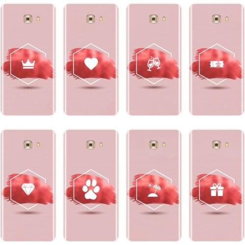 Case For Samsung Galaxy C5 C7 C8 Soft Silicone Pink Heart Airplane Queen Back Cover For Samsung Galaxy C5 C7 C9 Pro Phone Case