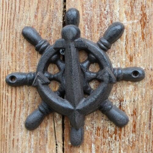 European Style Cast Iron Crafts Retro Door Knocking Antique Door Handle Courtyard Home Wall Decoration Rudder