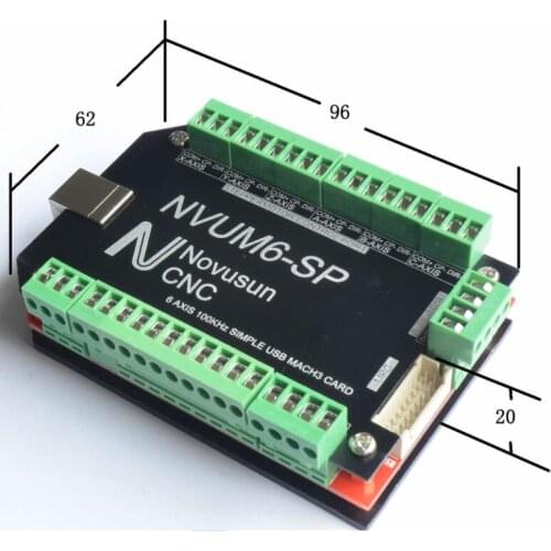 6 Axis 100KHZ Six Axis Stepper Motor Driver Breakout Board USB MACH3 USBCNC Interface Board for CNC Engraving Machine